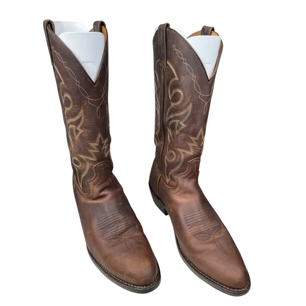 Dan Post Men’s Brown Leather Western Cowboy Boot Size US 10 D